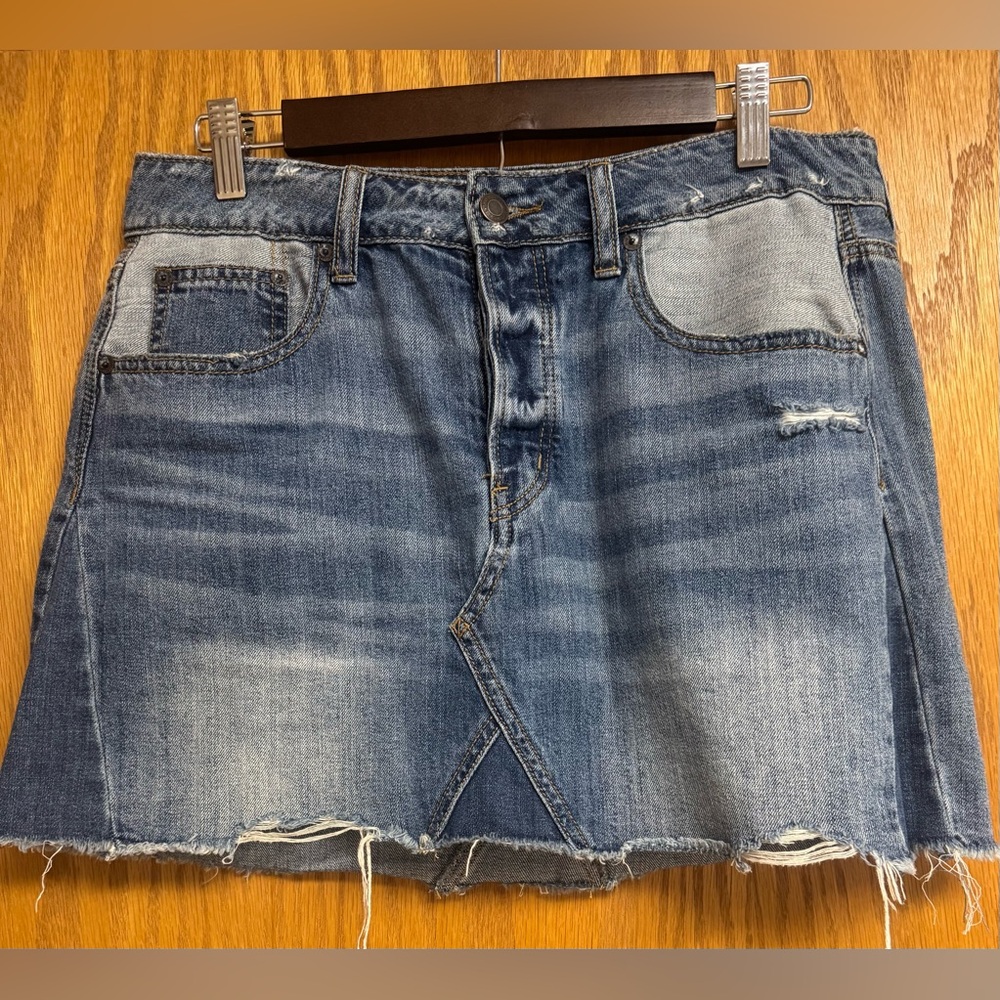 American Eagle Outfitters Distressed Denim Mini Skirt